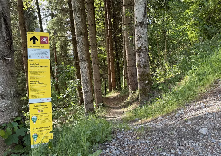 Beschilderung am Schattberg Trail