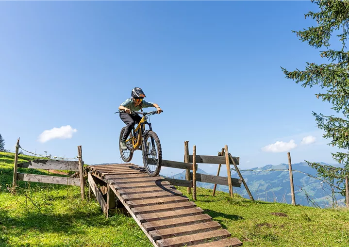 Mountainbiker auf dem Fleckalm Trail